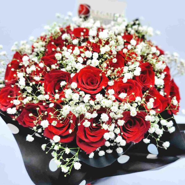 RED ROSES AND MILLION STARS BOUQUET- Bouquet of red roses and million stars - Image 9