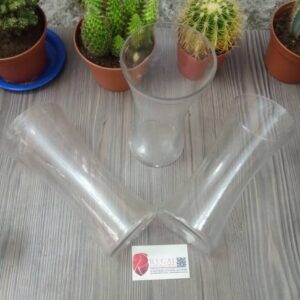 Transparent Cylindrical/Hourglass vase 25cm. . .more
