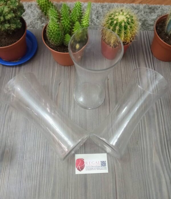 Transparent Cylindrical/Hourglass vase 25cm. . .more
