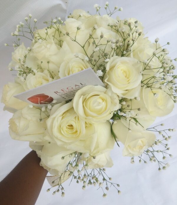 BRIDAL BOUQUET 114 - White, Red, Pink, Yellow or Orange Roses with Million Stars . . . select size - Image 5