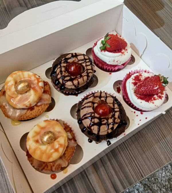 Cupcakes - 004  (Pack of 6, 12, or 24)   Strawberry-Red-Velvet-Cupcake . . . select size
