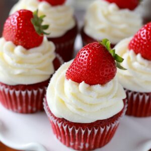 Strawberry-Red-Velvet-Cupcake