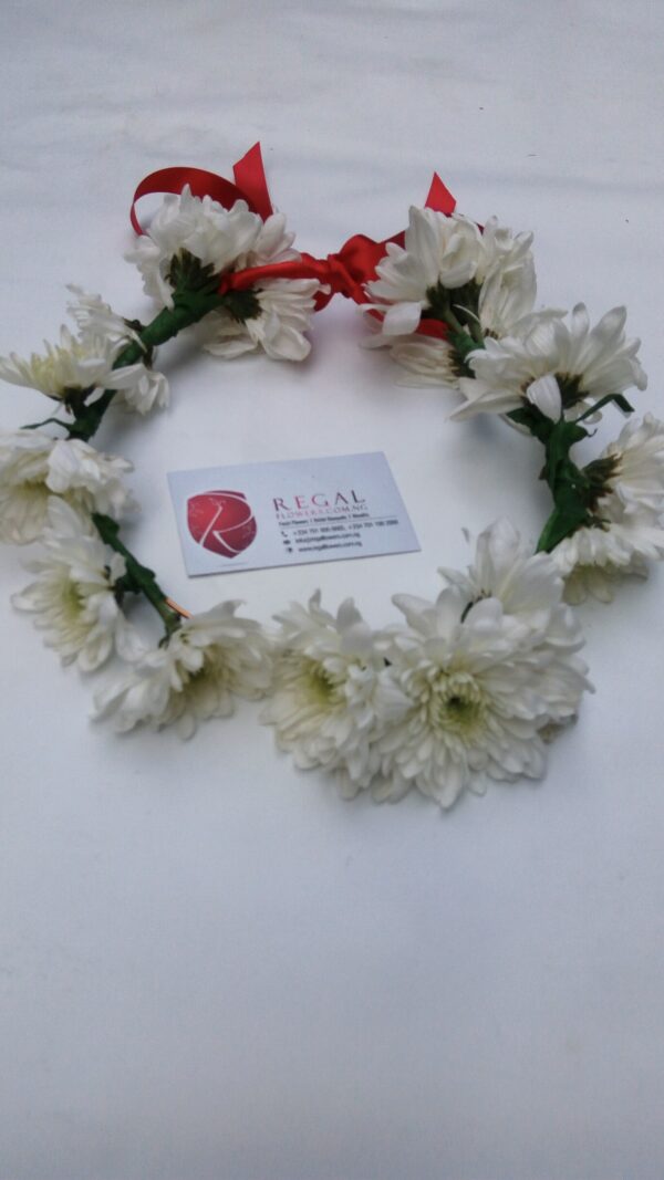 FLORAL CROWN 101 - White chrysanthemum, also available in. . . more - Image 3