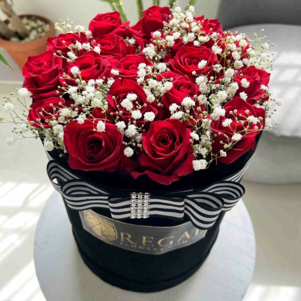 CLASSIC ROSES ARE RED BOX ARRANGEMENT- Red Roses And Million Stars