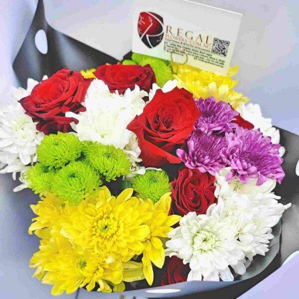 ROSES AND MIXED CHRYSANTHEMUMS BOUQUET - Bouquet of Roses and Mixed Chrysanthemums - Image 17