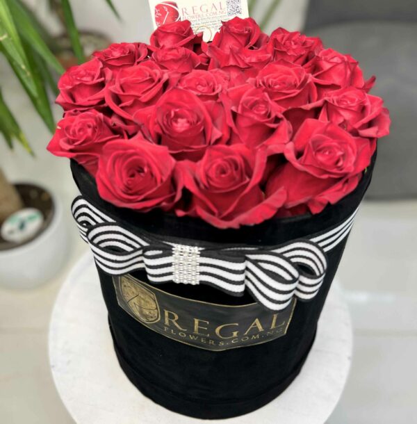 CLASSIC RED BOX ARRANGEMENT-  BOX OF RED ROSES - Image 7