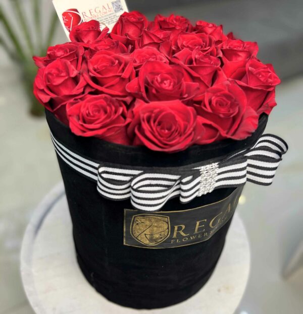CLASSIC RED BOX ARRANGEMENT-  BOX OF RED ROSES