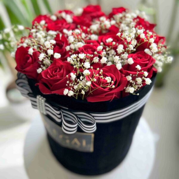 CLASSIC ROSES ARE RED BOX ARRANGEMENT- Red Roses And Million Stars - Image 9