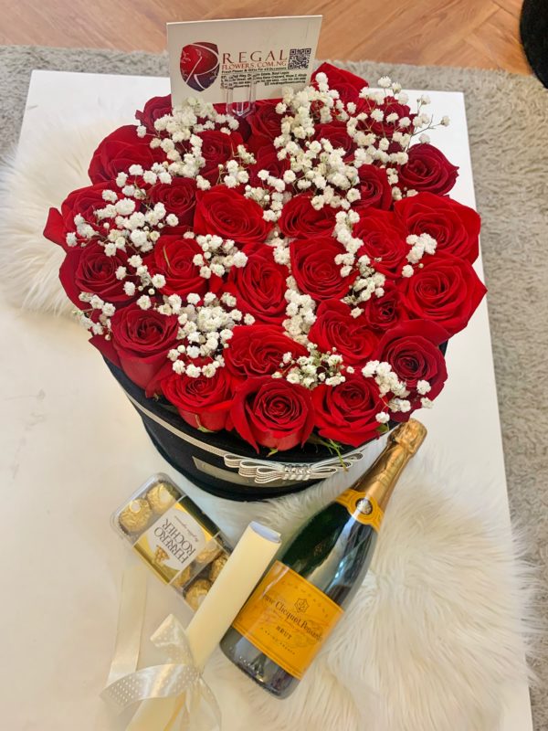 VIP ROSES ARE RED BOX ARRANGEMENT – Red Roses Accentuated  . . - Image 8