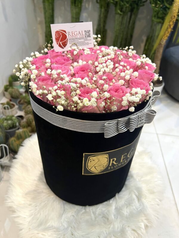 SIMPLY SWEET BOX ARRANGEMENT - Pink Roses and Million Stars - Image 3