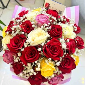 VIP MIXED ROSES AND MILLION STARS BOUQUET...