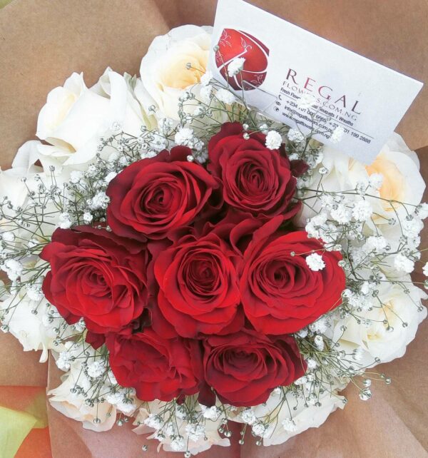 BRIDAL BOUQUET 130 - Two Colors of Roses (Red, Yellow, White, Pink, Orange or . . . select size - Image 3