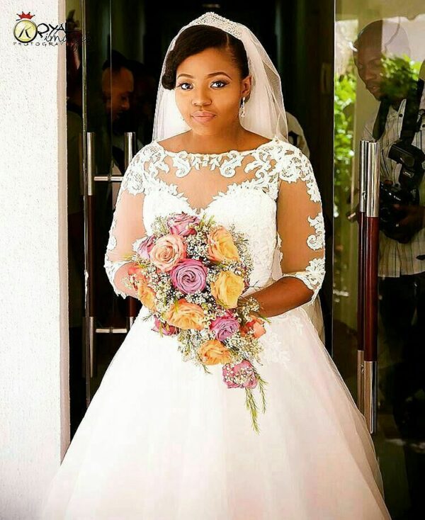 CASCADING BRIDAL BOUQUET  110 - Two Colours of Roses With Million Star (Gypsophila) and Greens. Also Available In White, Pink, Yellow, Red or . . . select size