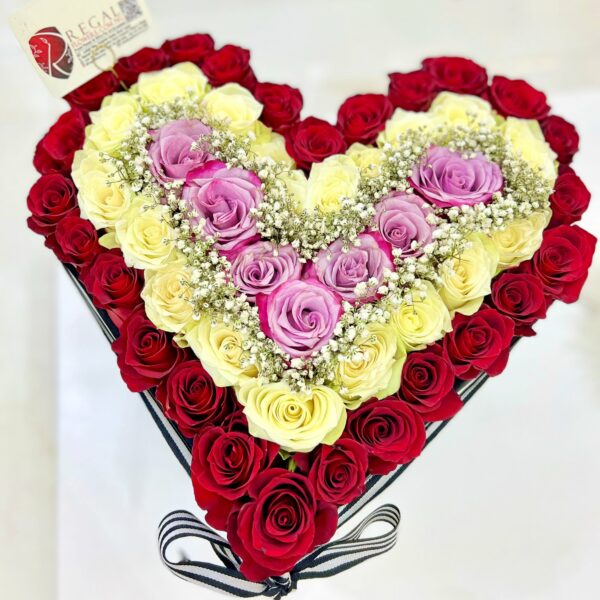 VIP MON COEUR (MY HEART) – Any two/three colours of roses with heart shaped interior - Image 2