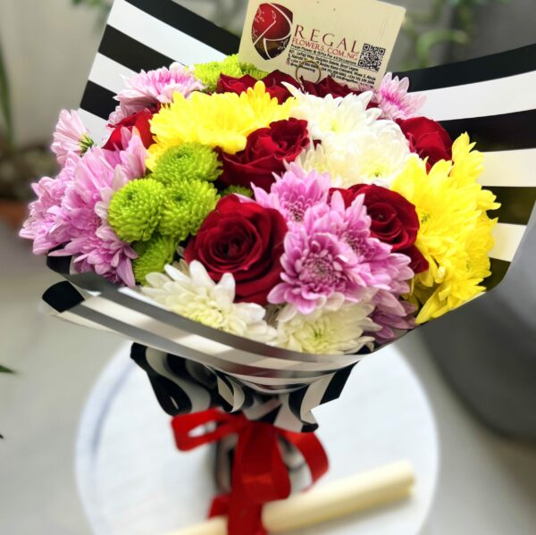 ROSES AND MIXED CHRYSANTHEMUMS BOUQUET - Bouquet of Roses and Mixed Chrysanthemums - Image 16
