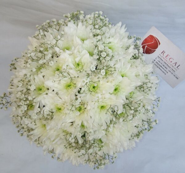 BRIDAL BOUQUET 132 - White Chrysanthemums and Purple or Pink,Red,Yellow,Lilac and Orange Chrysanthemums with. . . more - Image 2