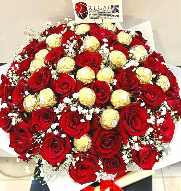 VIP FERRERO ROCHER ROSES BOUQUET - Bouquet Of Roses and Ferrero Rocher Chocolates - Image 6