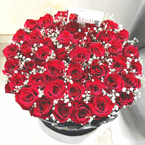 VIP ROSES ARE RED BOX ARRANGEMENT – Red Roses Accentuated  . . - Image 2
