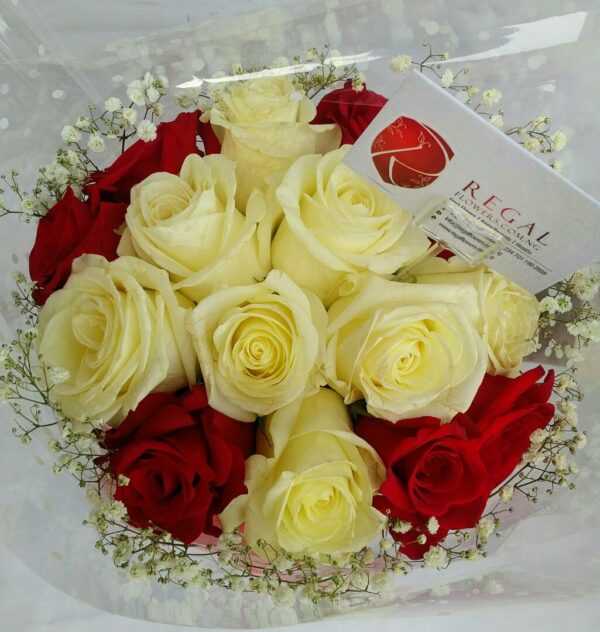 BRIDAL BOUQUET 130 - Two Colors of Roses (Red, Yellow, White, Pink, Orange or . . . select size - Image 4