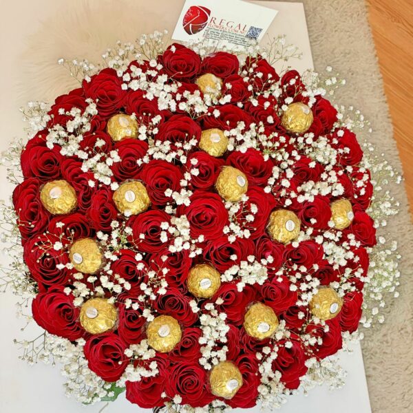 ROSES & FERRERO ROCHER BOX ARRANGEMENTS - Box of roses and ferrero rocher chocolate - Image 10