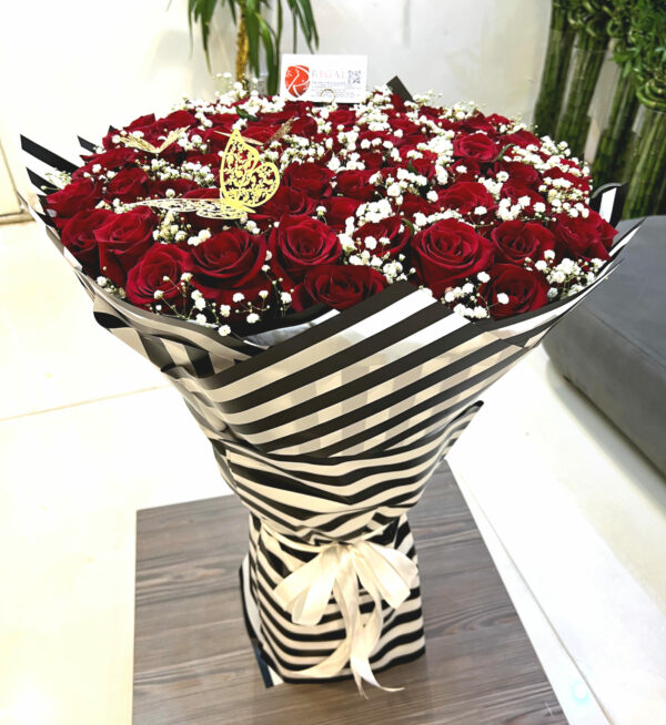 VIP BY THE DOZEN RED ROSES - luxurious bouquet of red roses with million stars. . . - Image 4