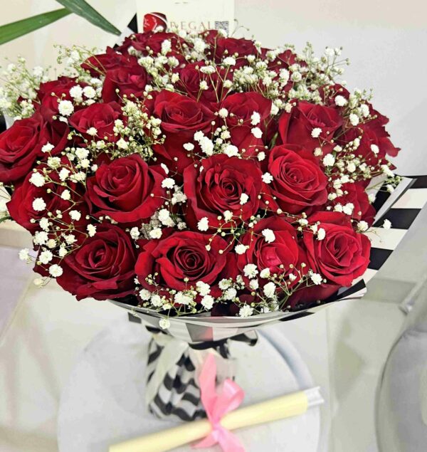 VIP BY THE DOZEN RED ROSES - luxurious bouquet of red roses with million stars. . . - Image 9