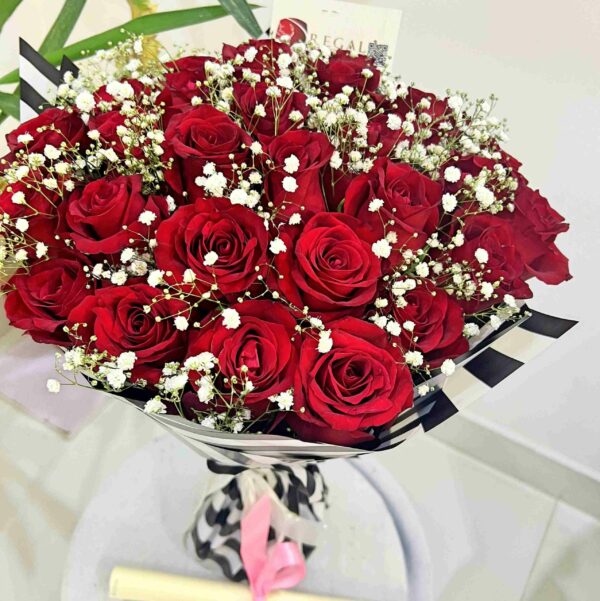 VIP BY THE DOZEN RED ROSES - luxurious bouquet of red roses with million stars. . . - Image 8