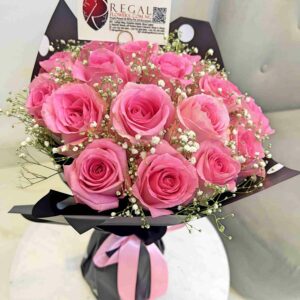 PINK ROSES AND MILLION STARS BOUQUET- Pink Roses and Million Stars