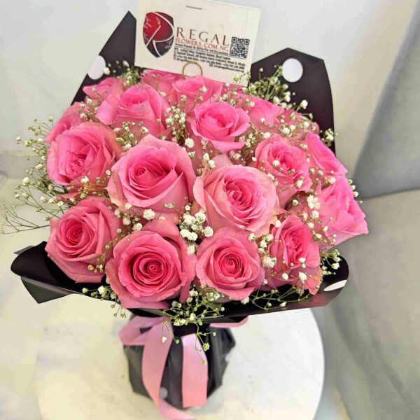 PINK ROSES AND MILLION STARS BOUQUET- Pink Roses and Million Stars - Image 4