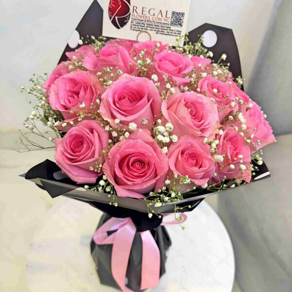 PINK ROSES AND MILLION STARS BOUQUET- Pink Roses and Million Stars - Image 5