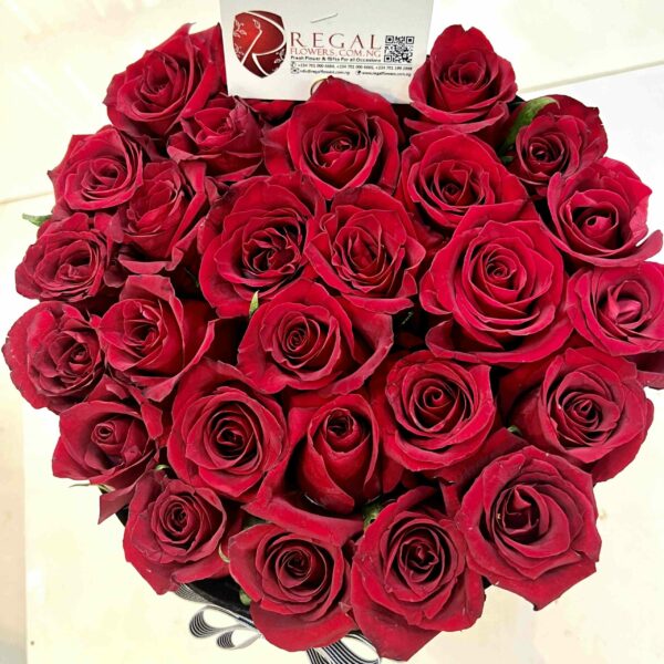 CLASSIC RED BOX ARRANGEMENT-  BOX OF RED ROSES - Image 2
