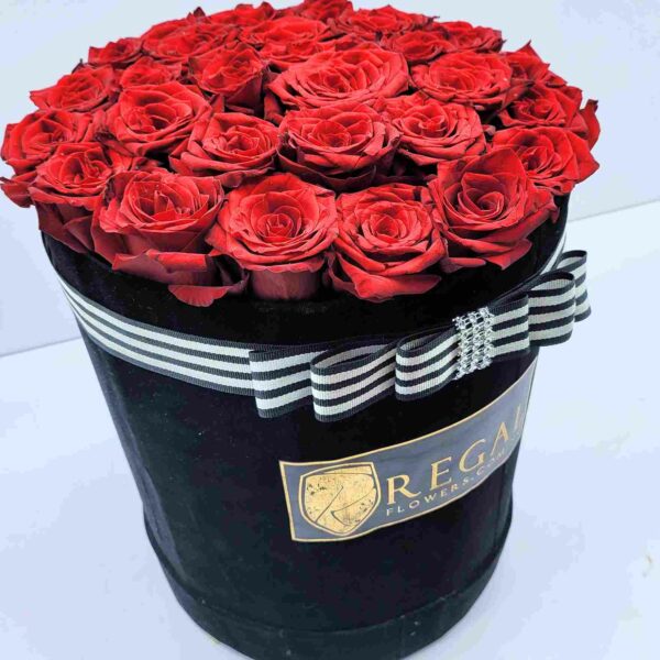 CLASSIC RED BOX ARRANGEMENT-  BOX OF RED ROSES - Image 9
