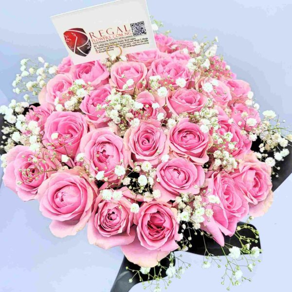 PINK ROSES AND MILLION STARS BOUQUET- Pink Roses and Million Stars - Image 7