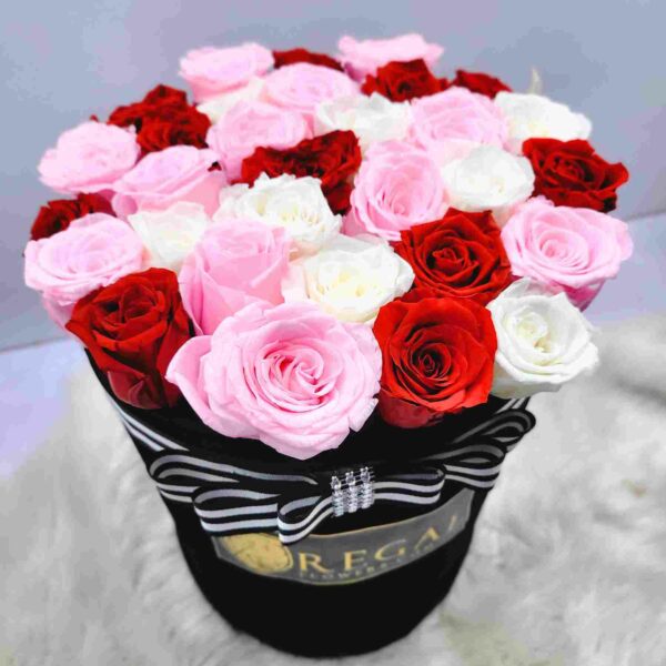 FOREVER BELLE- A Luxuriant Box Of Forever Mixed Roses - Image 8