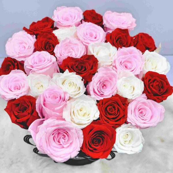 FOREVER BELLE- A Luxuriant Box Of Forever Mixed Roses - Image 6