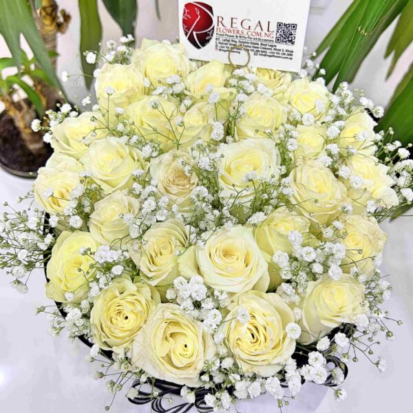MONALISA BOX ARRANGEMENT- Box Of White Roses And Million Stars - Image 5