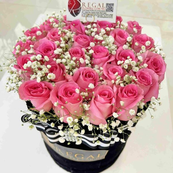 SIMPLY SWEET BOX ARRANGEMENT - Pink Roses and Million Stars
