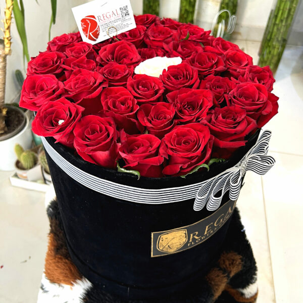 VIP THE ONE BOX ARRANGEMENT - Luxurious Bouquet of Roses With Contrasting Middle Rose. . . - Image 4