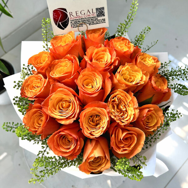 ORANGE ROSES AND LEPIDIUM BOUQUET - Orange Roses and LEPIDIUM - Image 5