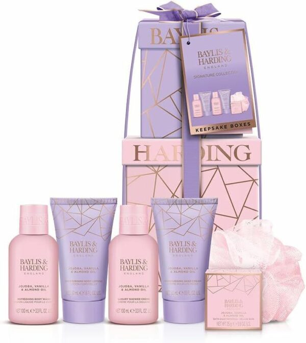 BAYLIS & HARDING - JOJOBA, VANILLA & ALMOND OIL LUXURY PAMPER PRESENT GIFT SET